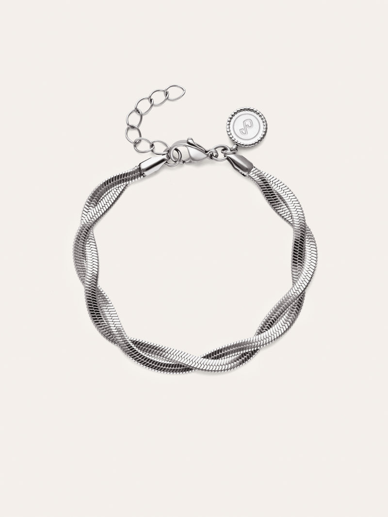 Pulsera Doble Lisse Twister Acero
