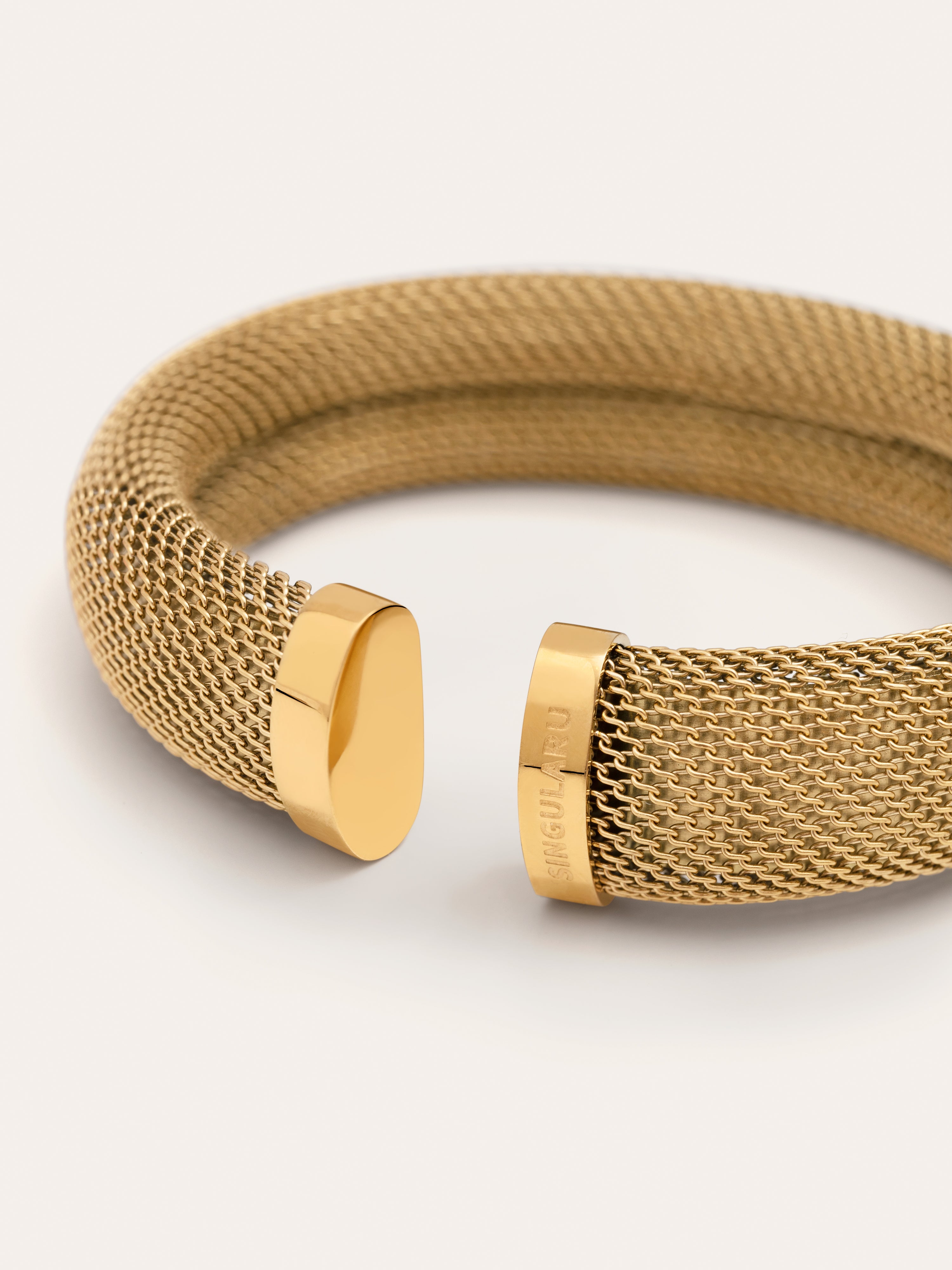 Mesh Stainless Steel Gold Bracelet 