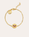 Butterfly Rose Armband Medaillon Vergoldet