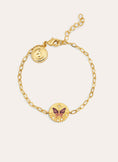 Butterfly Rose Armband Medaillon Vergoldet