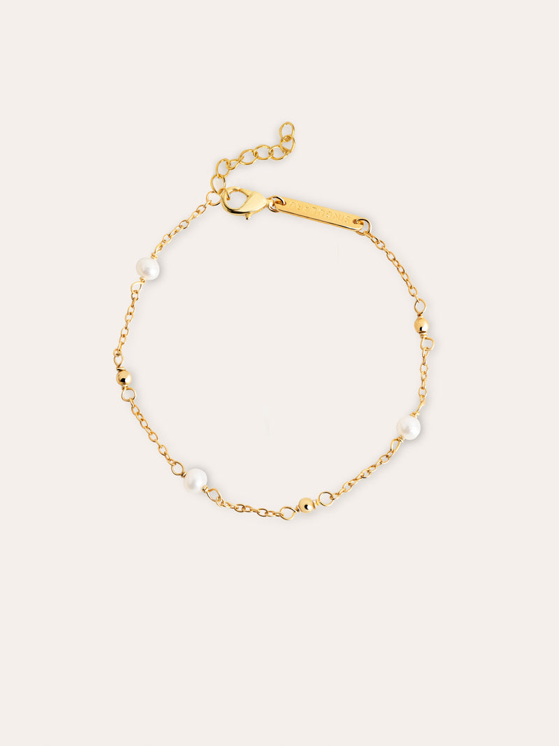 Pulseira Bahia Pearls Prata Banho de Ouro
