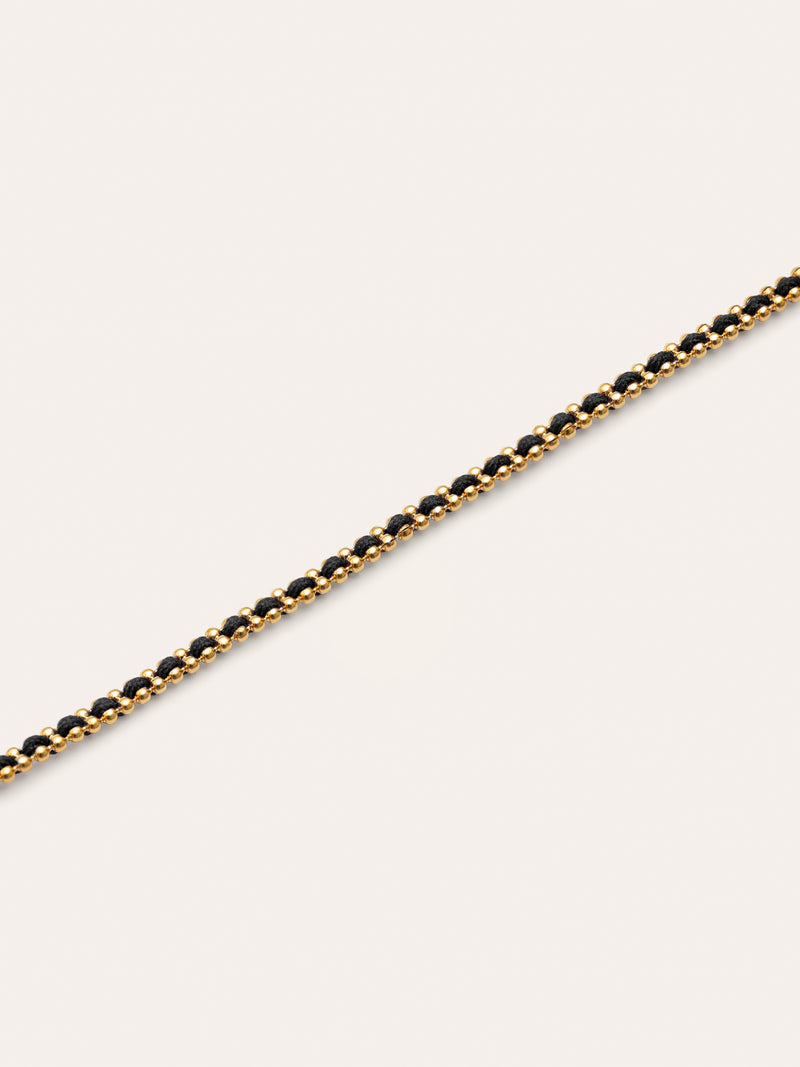 Pulseira Morgana Black Aço Banho de Ouro