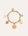 Multicharms Solei Sterling Silver Gold Bracelet