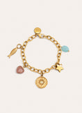 Pulsera Multicharms Acero Baño Oro