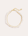 Pulsera Pearl Chain Acero Baño Oro