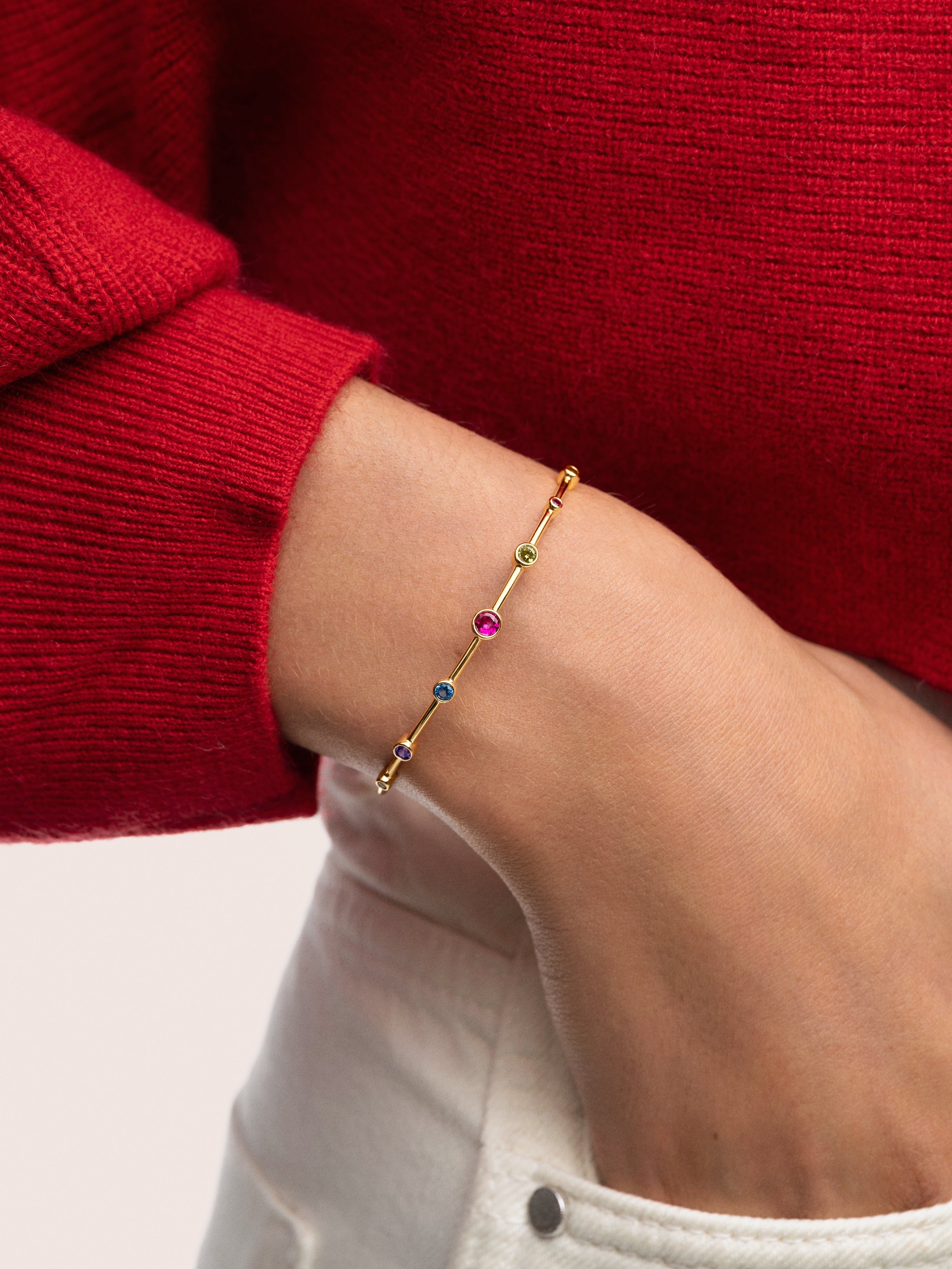 Brazalete Rainbow Bubbles Baño Oro