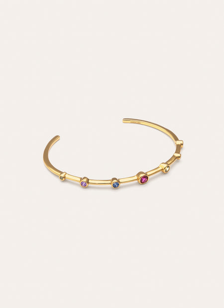 Rainbow Bubbles Armreif, vergoldet