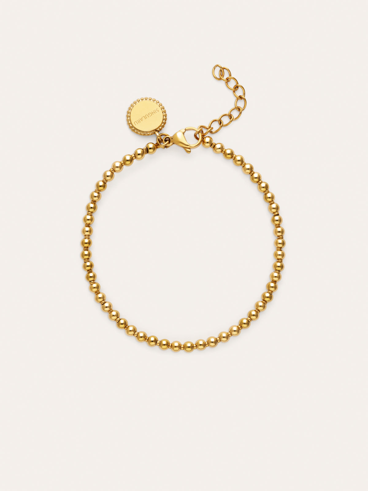 Bracelet chapelet acier plaqué or