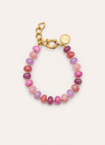 Rosé Stones Stainless Steel Gold Bracelet