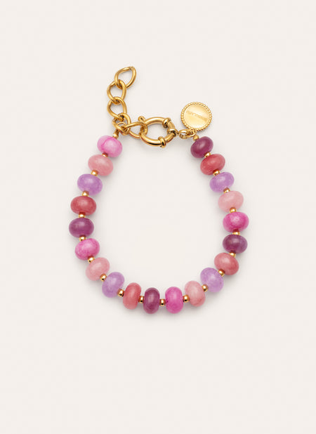 Rosé Stones Stainless Steel Gold Bracelet
