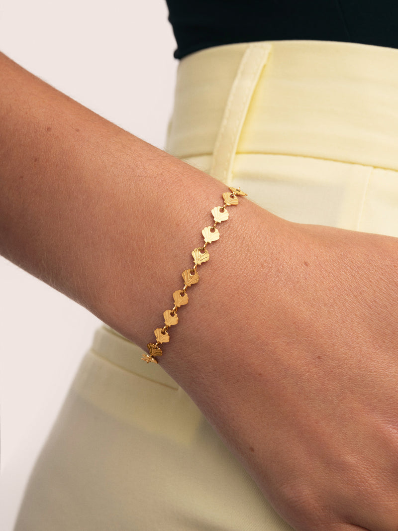 Bracelet Shells Acier Plaqué Or