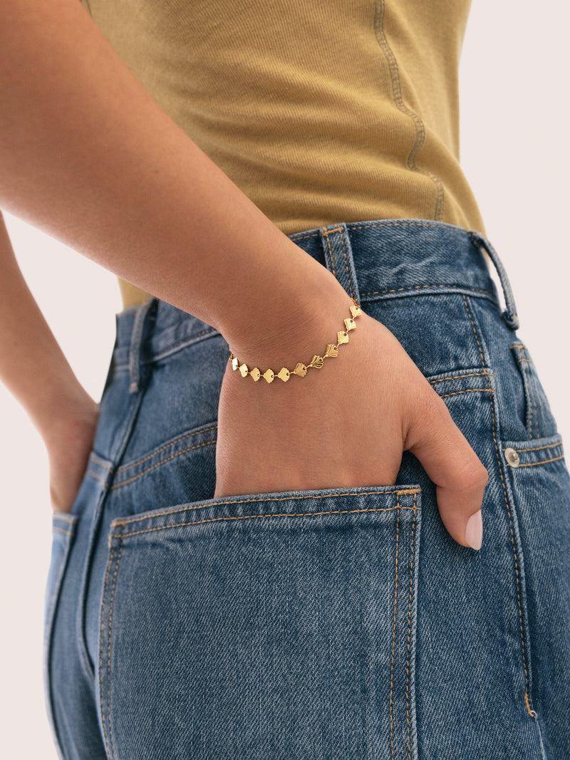 Bracelet Shells Acier Plaqué Or