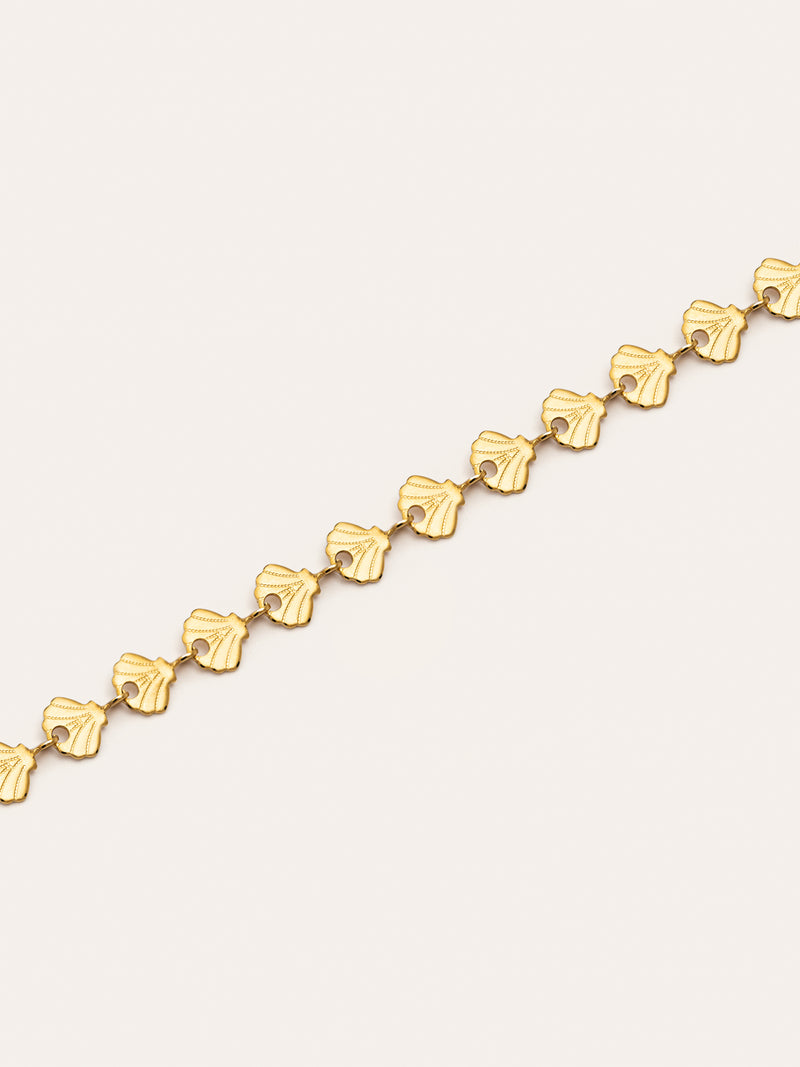 Bracelet Shells Acier Plaqué Or