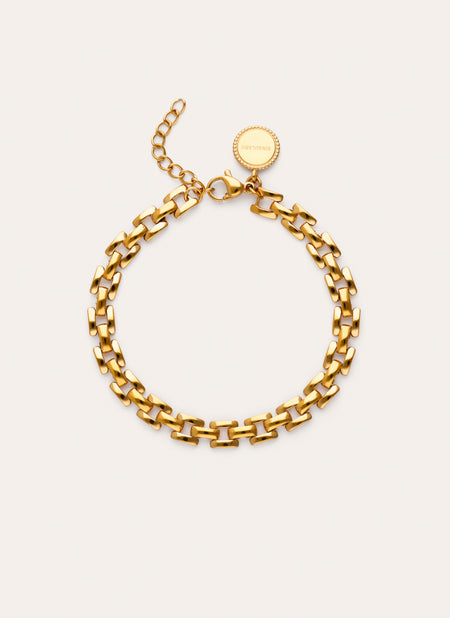 Pulsera Sierpe Acero Baño Oro