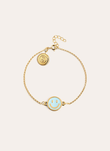 Smiley Sky Enamel Armband, vergoldet