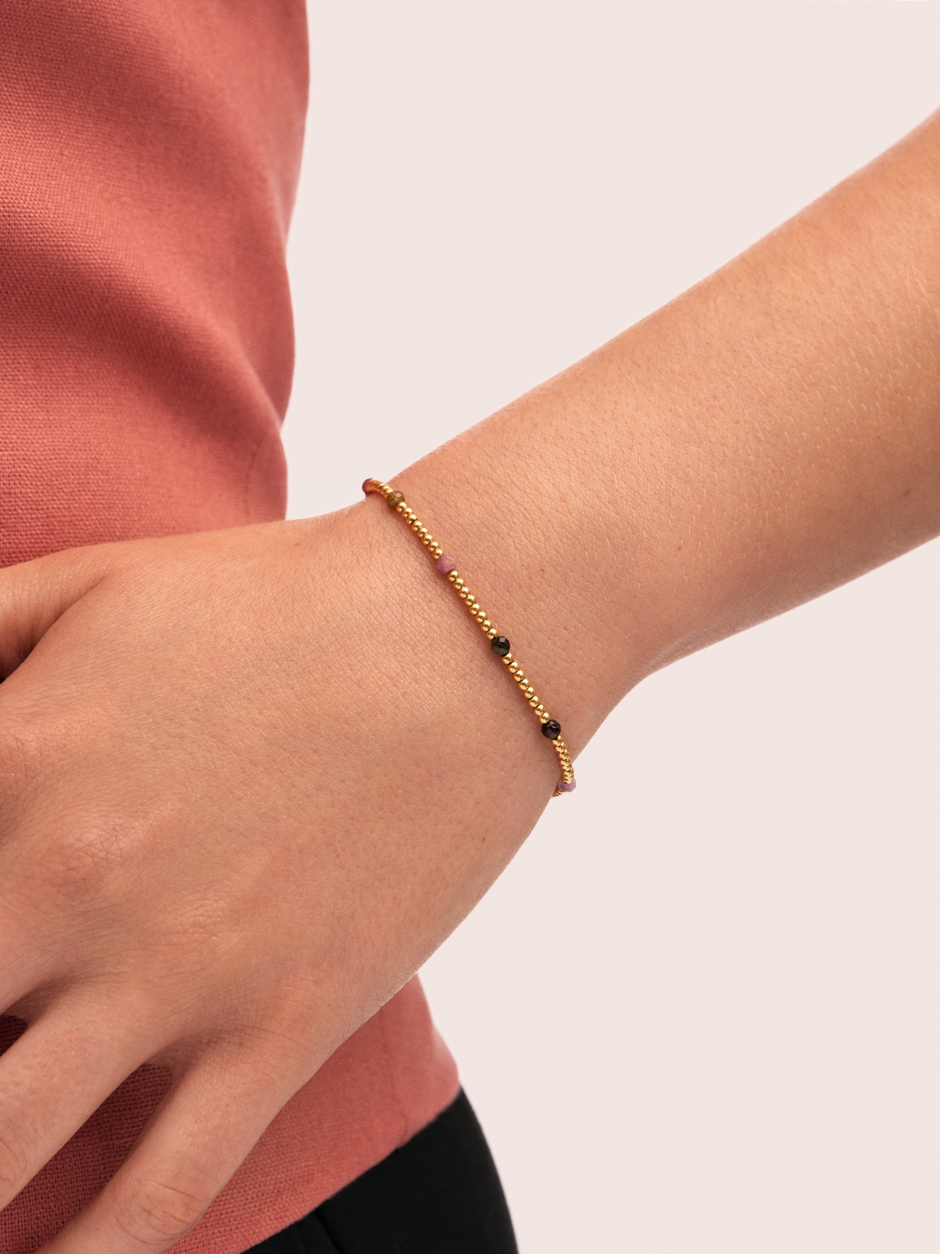 Pulsera Tourmaline Dream Acero Baño Oro