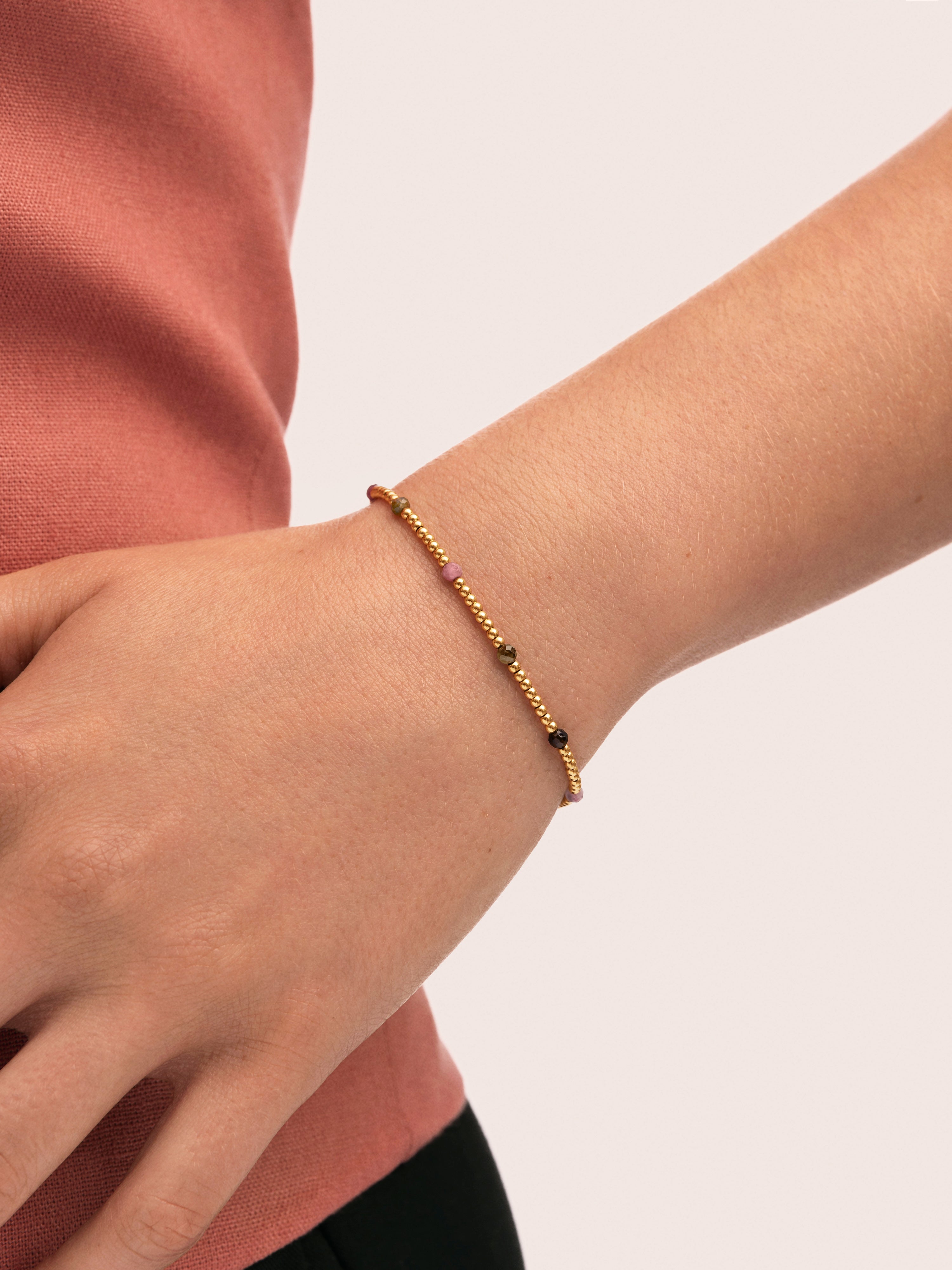 Pulsera Tourmaline Dream Acero Baño Oro