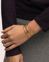 Brazalete Triple Diana Acero Baño Oro