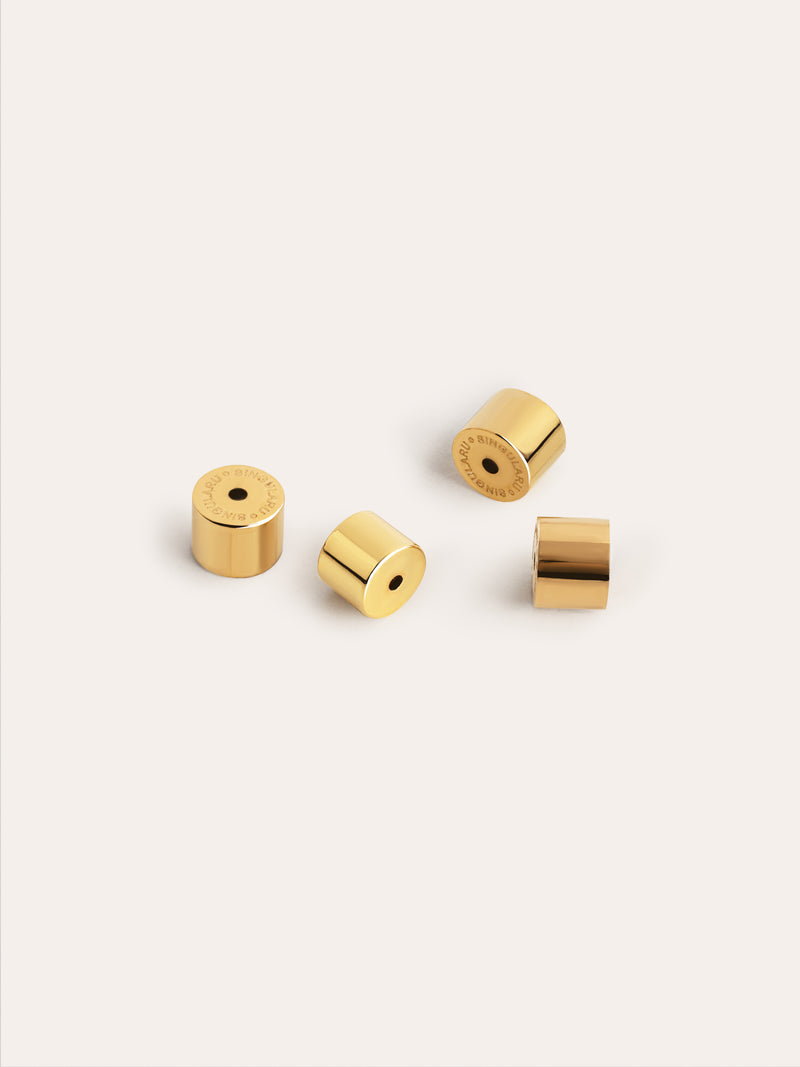 Set aus 4 Silikon Druckverschlüssen, Edelstahl, vergoldet