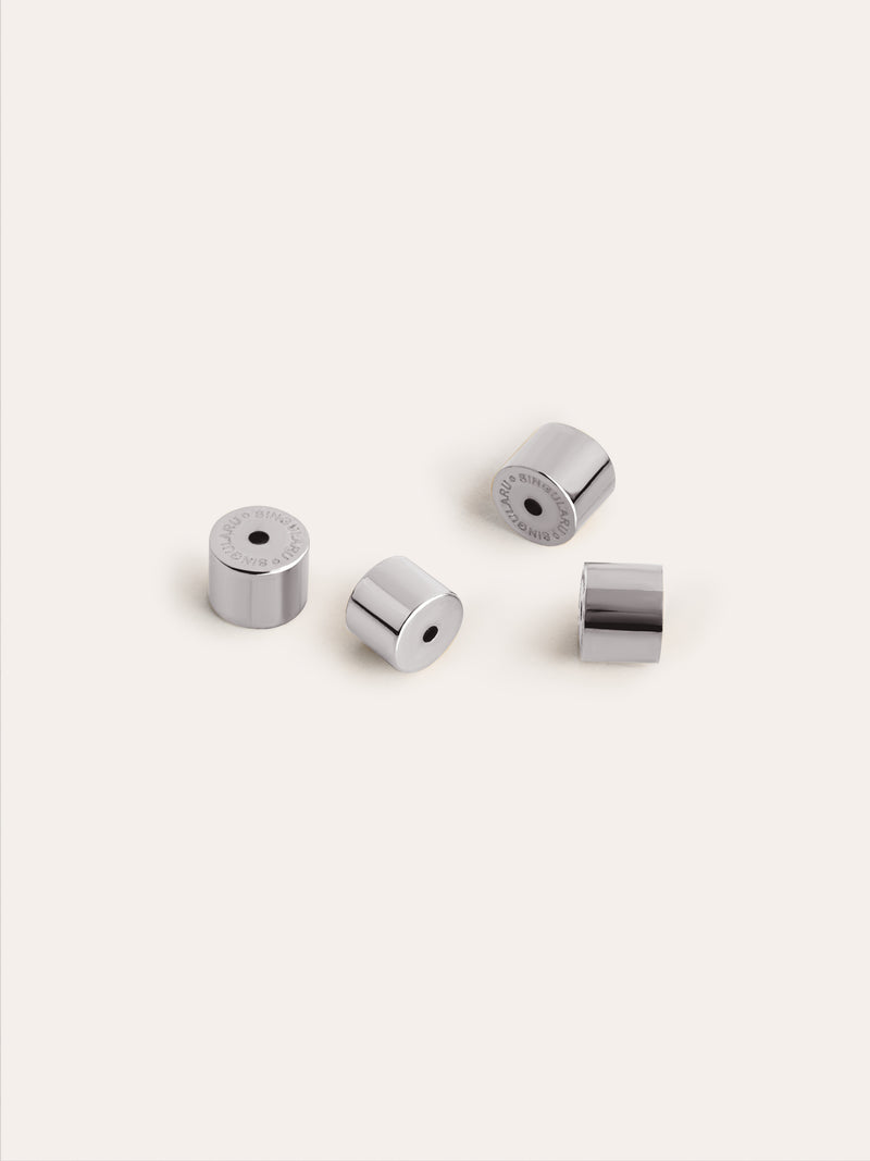 Set aus 4 Silikon Druckverschlüssen, Edelstahl