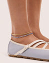 Chevillière Double Cleopatra Bleu Acier Plaqué Or