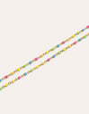 Tobillera Doble Dots Neon Enamel Acero Baño Oro