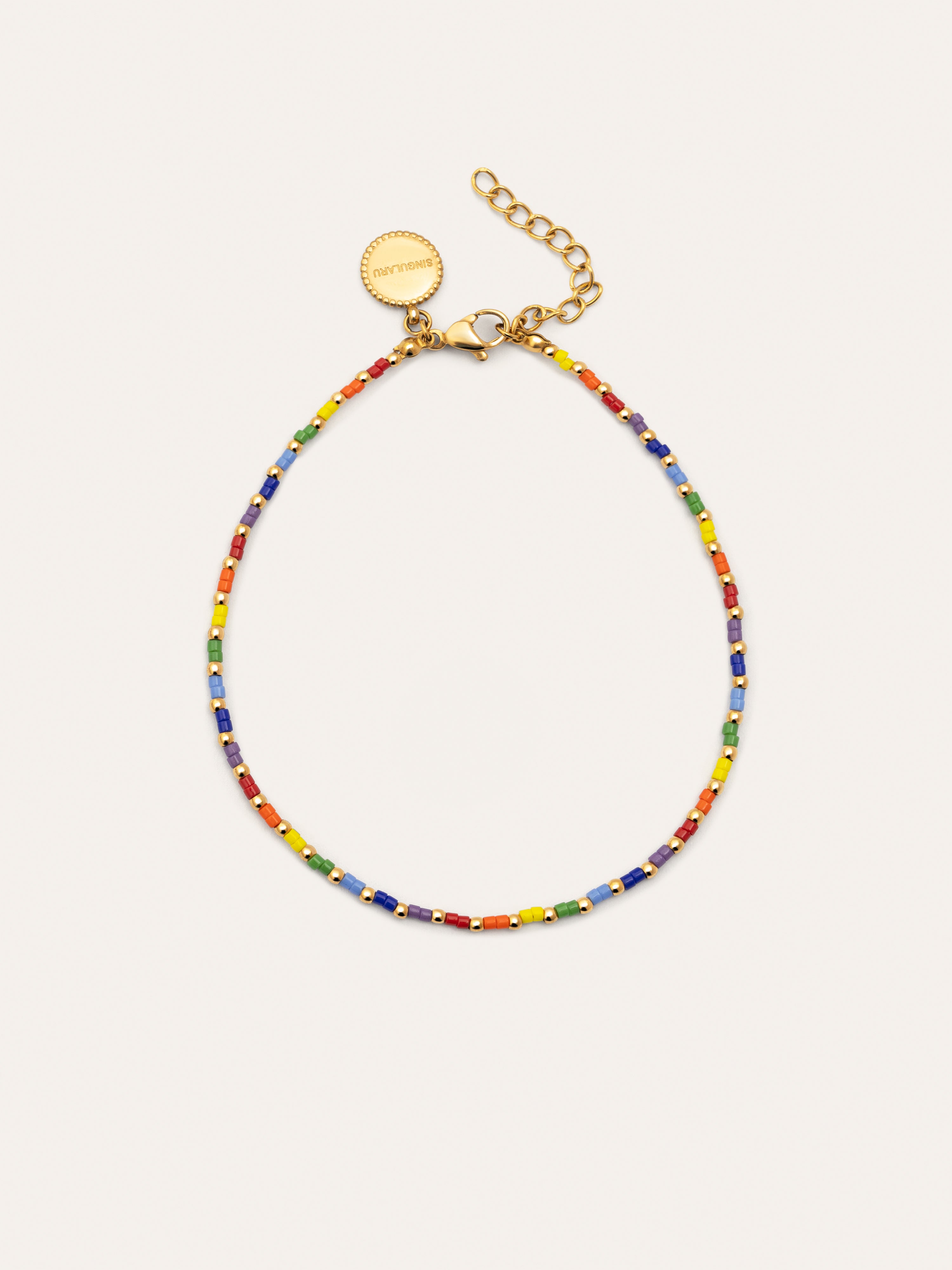 Tobillera Rainbow Acero Baño Oro