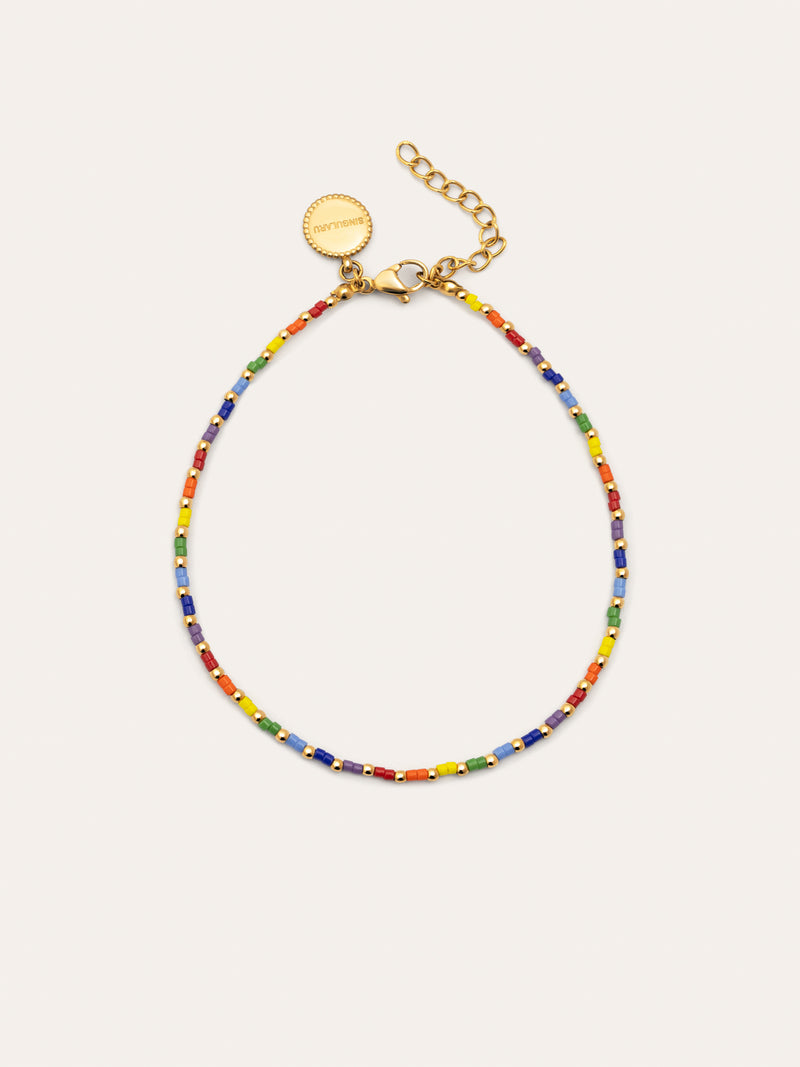 Rainbow Fußkettchen, Edelstahl vergoldet