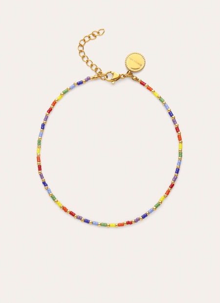 Tobillera Arco-íris Aço Banho Ouro