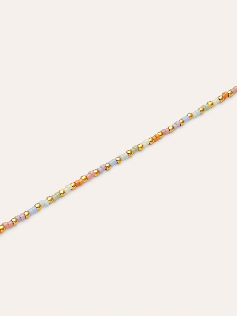 Tobillera Rainbow Pastel Acero Baño Oro