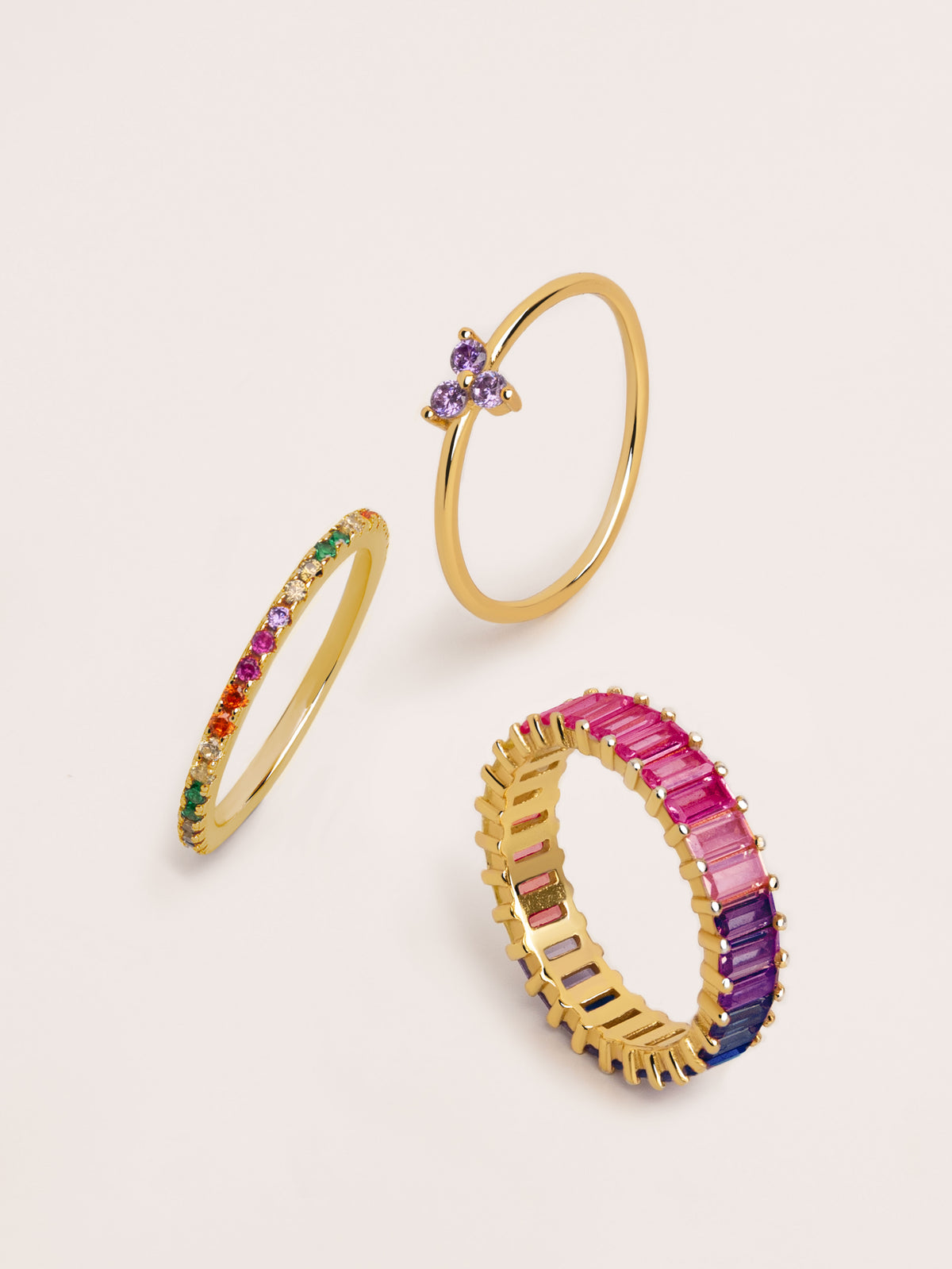 Lavande Clover Ring Gold Plated