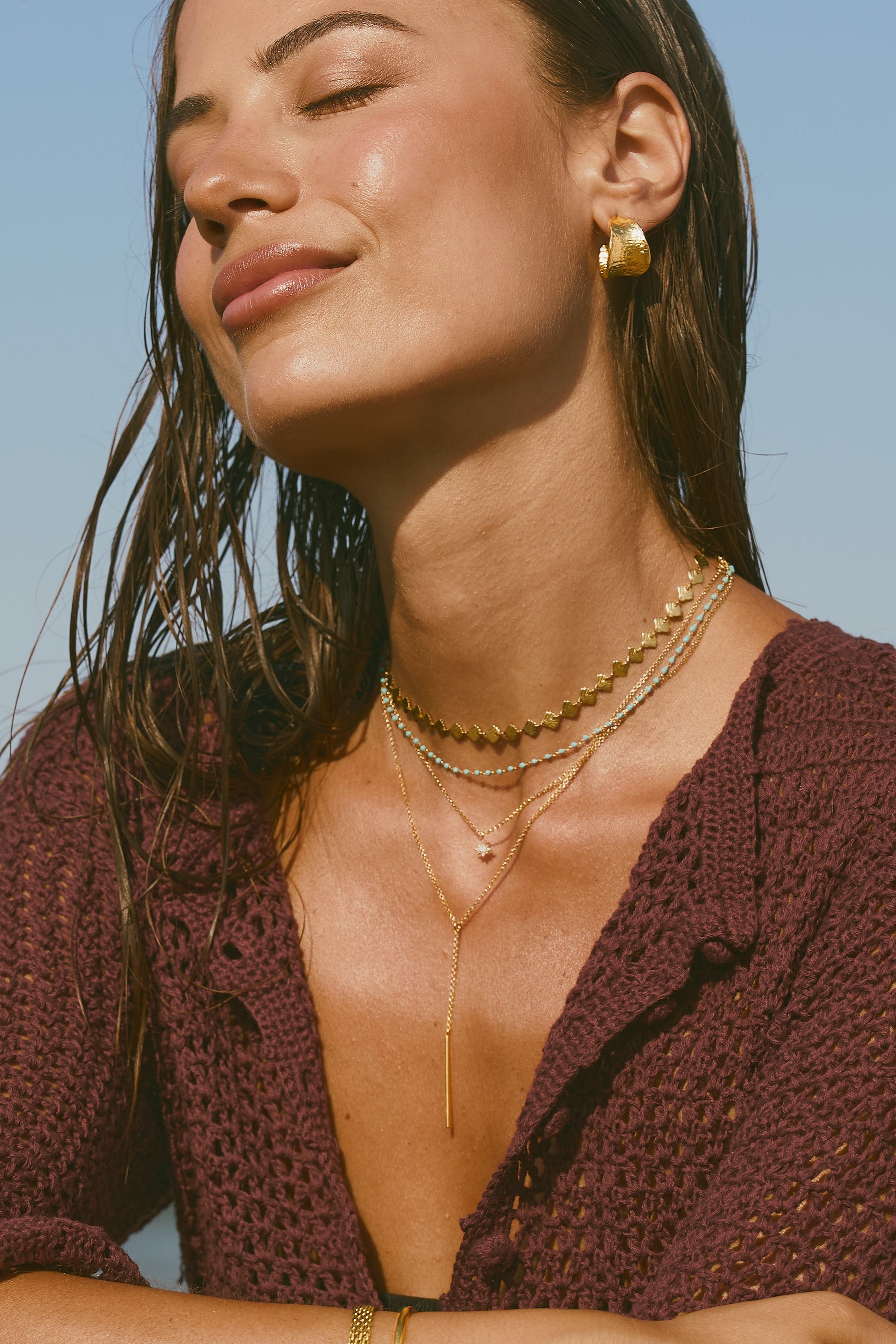 Boho Ohrringe vergoldet