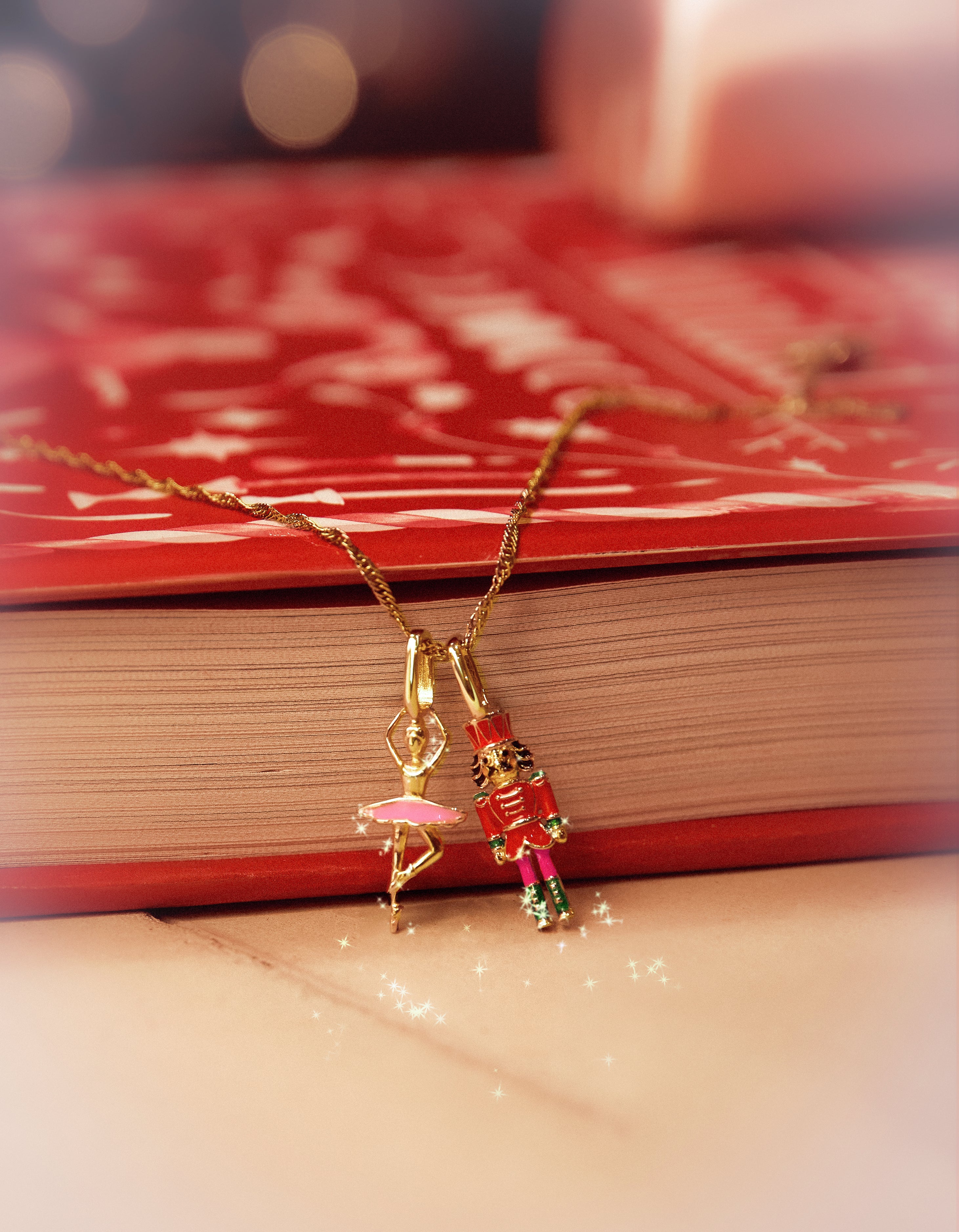 Ballerina-Charm, vergoldet