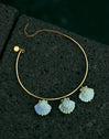 Choker Shelly Blue Acero Baño Oro