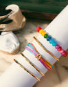 Pulsera Personalizada Color Rainbow Acero Baño Oro