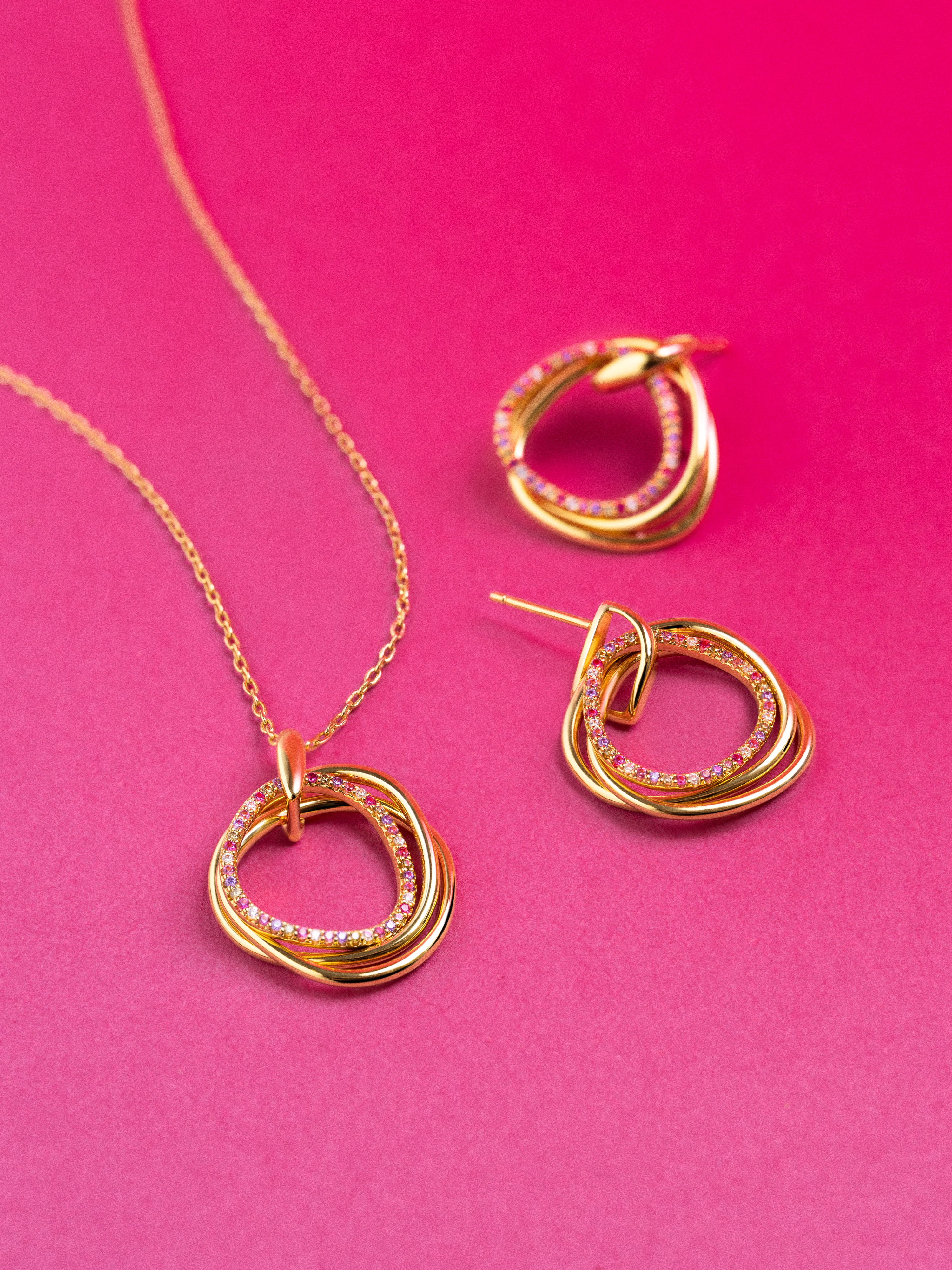 Oria Colors Ohrringe, vergoldet