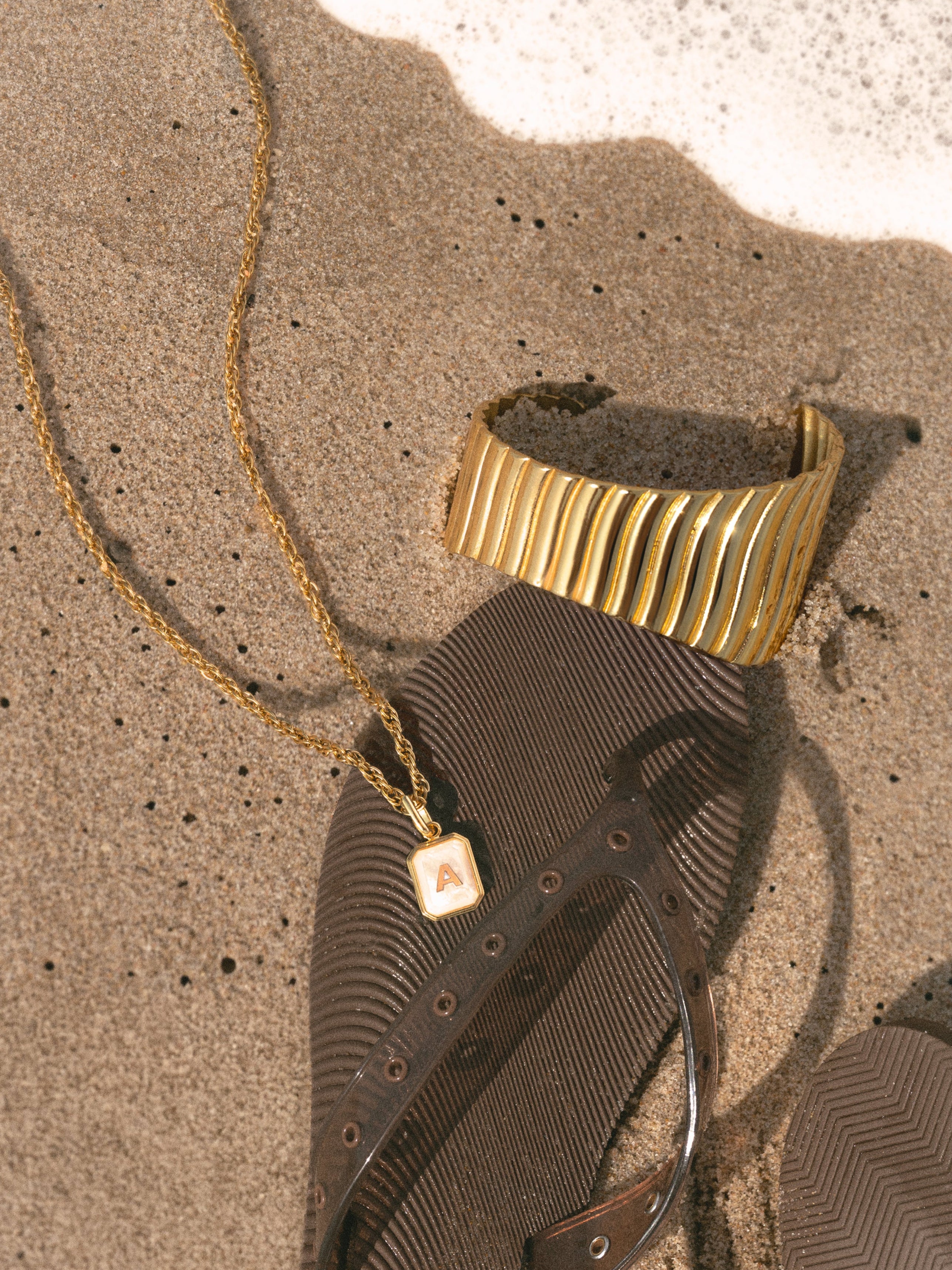 Letter Nacar Gold Personalized Charm