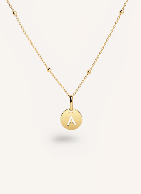 Collar Personalizado Mini Medallion Baño Oro