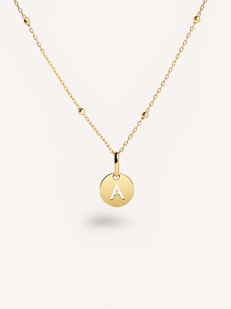 Collar Personalizado Mini Medallion Baño Oro