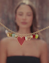 Multicharms Hearts Gold Necklace