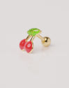 Small Cherry Gold Single Earring 