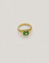 Agate Clover Stone Gold Ring