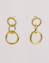 Circles Twist Gold Earrings