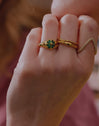 Agate Clover Stone Gold Ring