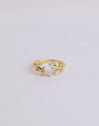 Anillo Buganvilla White Baño Oro