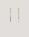 Long Iris Colors Gold Earrings