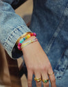 Pulsera Personalizada Color Rainbow Acero Baño Oro