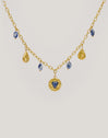 Collar Multicharms Denim Cianita Acero Baño Oro - vista 6