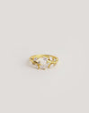 Anillo Buganvilla White Baño Oro