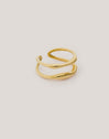 Bague Double Air Acier Plaqué Or